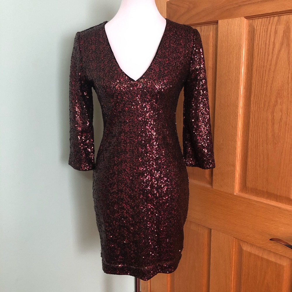 Express Red Sparkly Dress